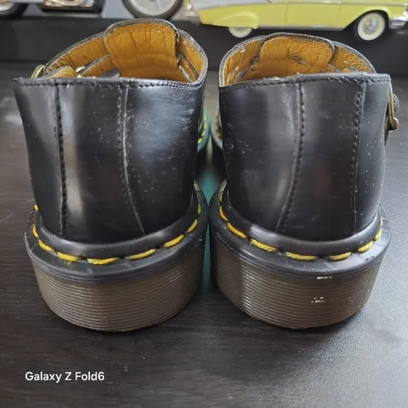 Vintage Dr Martens Girls Size 3 Mary Jane Black Leather Double Strap Doll Shoes