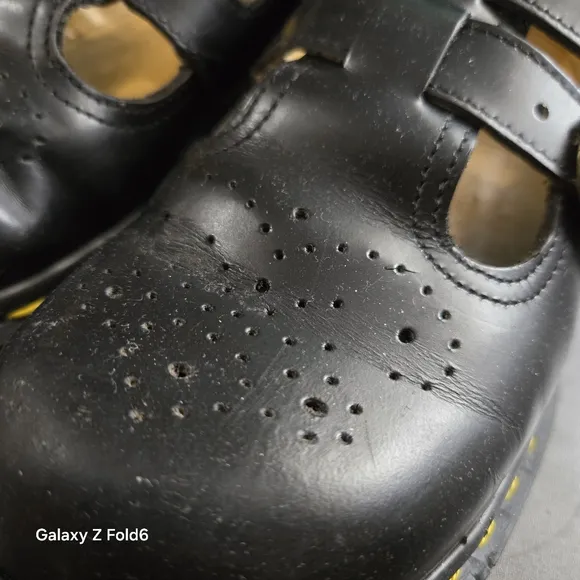 Vintage Dr Martens Girls Size 3 Mary Jane Black Leather Double Strap Doll Shoes