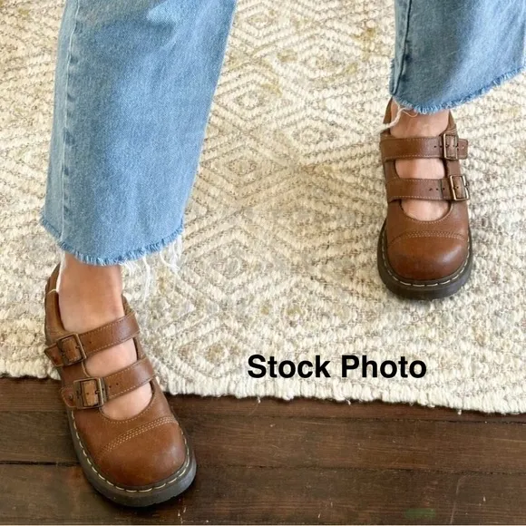 Vintage Dr Martens Y2K Amanda HTF Black Double Buckle Chunky Mary Janes Sz 8-8.5
