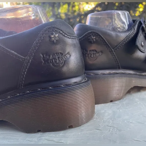 Vintage Dr Martens Y2K Amanda HTF Black Double Buckle Chunky Mary Janes Sz 8-8.5