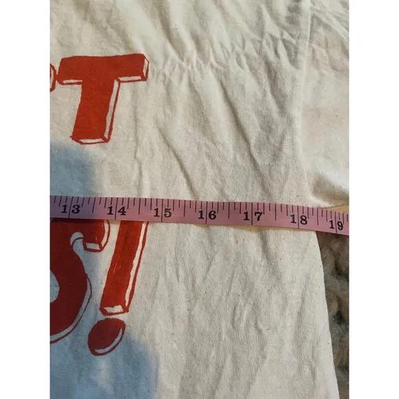 Vintage political t-shirt &quot;Evict the Techies&quot; size med white