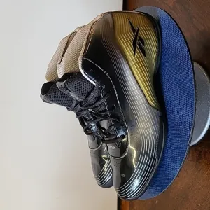 Vintage Reebok Shoes mens sz. 14 (#1485) Patent leather RB906 FLU  black/gold.
