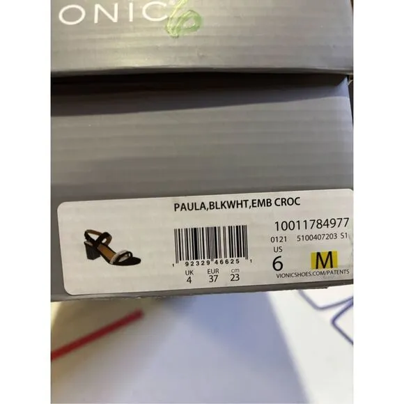Vionic PAULA9776M Paula Black White 6 M