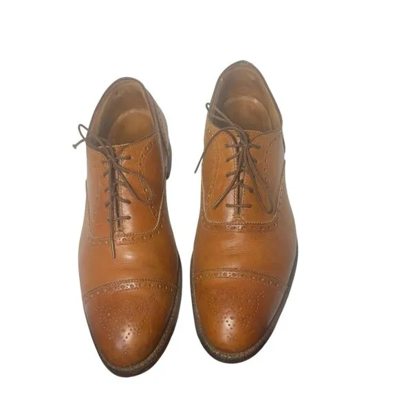 Vtg ALDEN 911 Medallion Tip Calfskin Leather Shoes Oxfords Size 11 D