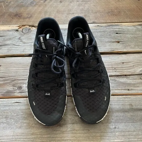 Women Size 10.5 / Size 9 Men Nike Free Metcon 5 Black White Gym Trainer Sneakers