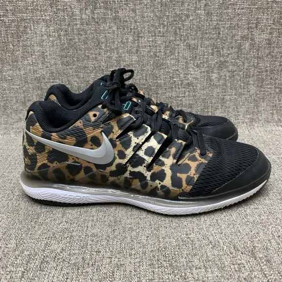 Women Size 9.5 Nike Court Air Zoom Vapor X AA8027-701 LEOPARD PRINT
