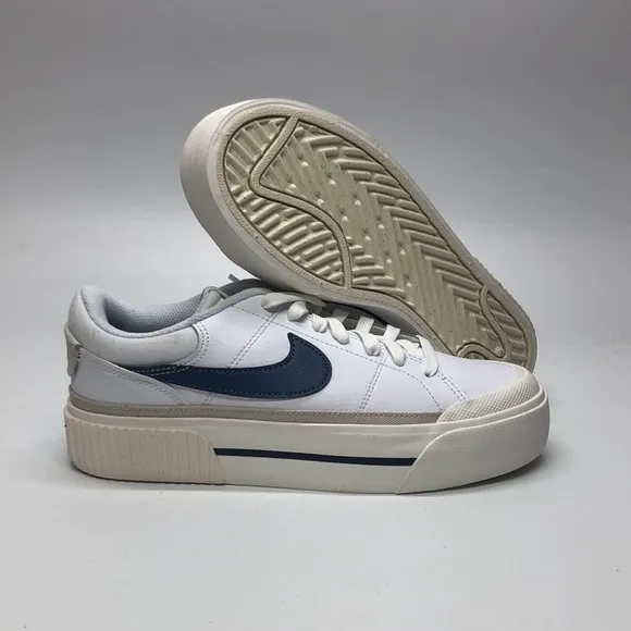 Women’s Nike court legacy lift White/Blue DM7590-104 USED  R-Mark Sz6.5