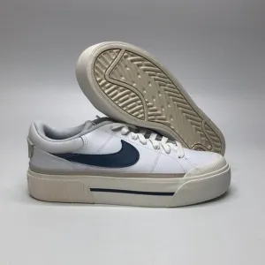 Women’s Nike court legacy lift White/Blue DM7590-104 USED  R-Mark Sz6.5