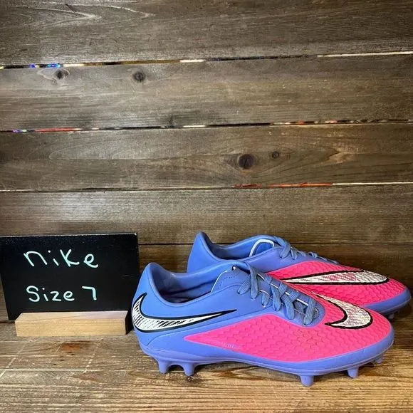 Womens Nike Jr. Hypervenom Phelon FG Pink Pow Polar Soccer Cleats Shoes Size 7 M