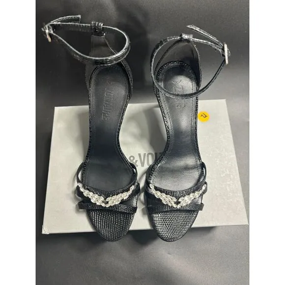 Zadig &amp; Voltaire NIB Amee Wing Court Shoes in Black Size‎ FR39/US8 MSRP $658