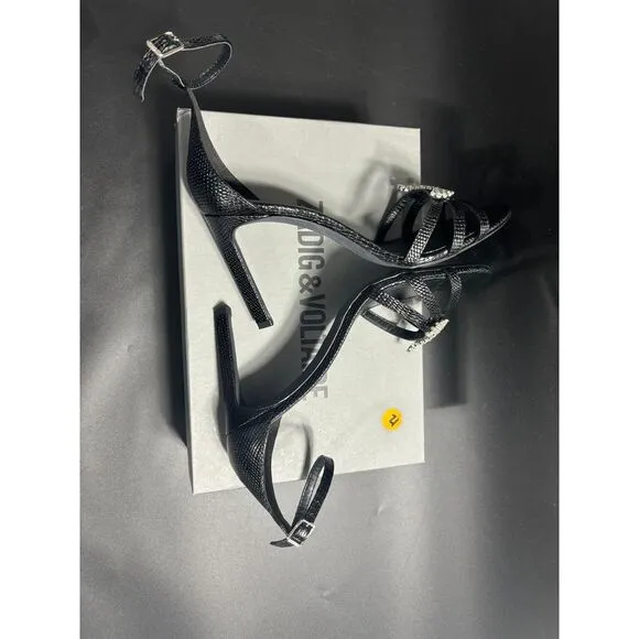 Zadig &amp; Voltaire NIB Amee Wing Court Shoes in Black Size‎ FR39/US8 MSRP $658