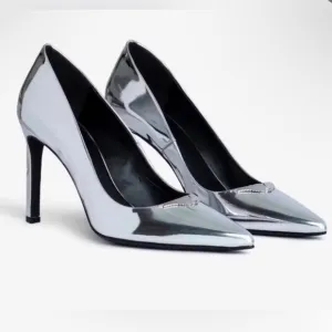 Zadig &amp; Voltaire Perfect Court Shoes Silver Logo on front Size French 40 US 9